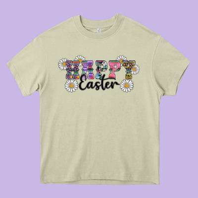 Heavy Core Tee happy easter daisys