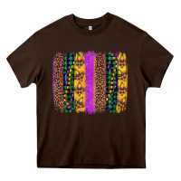 Chocolate Brown mardi gras fleur de lis and beads brush stroke Heavy Core Tee - Artiststas