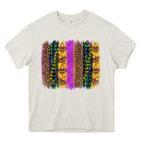 Cream mardi gras fleur de lis and beads brush stroke Heavy Core Tee - Artiststas