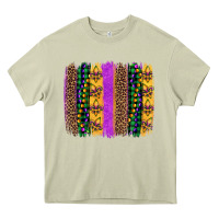 Mossy mardi gras fleur de lis and beads brush stroke Heavy Core Tee - Artiststas
