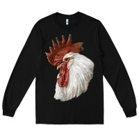 Black Leghorn Rooster Head Long Sleeve Tee - LillyAllenDesigns