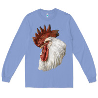 Colony Blue Leghorn Rooster Head Long Sleeve Tee - LillyAllenDesigns
