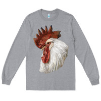 Heather Grey Leghorn Rooster Head Long Sleeve Tee - LillyAllenDesigns