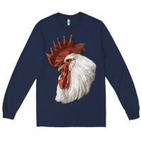 Navy Leghorn Rooster Head Long Sleeve Tee - LillyAllenDesigns