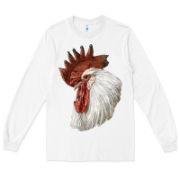 White Leghorn Rooster Head Long Sleeve Tee - LillyAllenDesigns