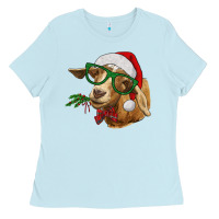 Christmas Glasses Goat Ladies Tee | Teevron