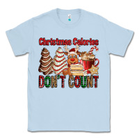 Dusty Blue Christmas Calories don't count Christmas tree cake Classic Tee - Jasminsmagicworld