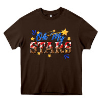 Chocolate Brown oh my stars Heavy Core Tee - texasbilliewilder