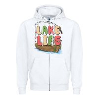White lake life Zipper Hoodie - MaliasSmallBusiness