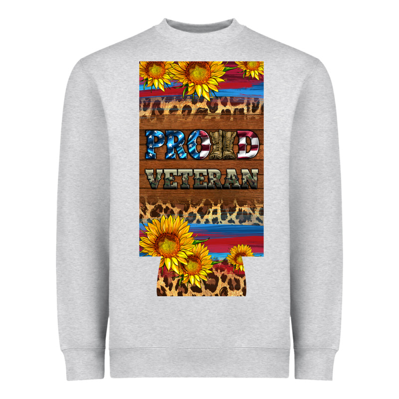 Proud Veteran 12 Oz Slim Can Cooler Heavyweight Sweatshirt by Artiststas | Teevron