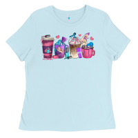 Baby Blue nail hustler coffee cups Ladies Tee - texasbilliewilder