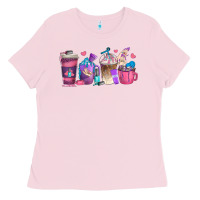 Bubblegum Pink nail hustler coffee cups Ladies Tee - texasbilliewilder