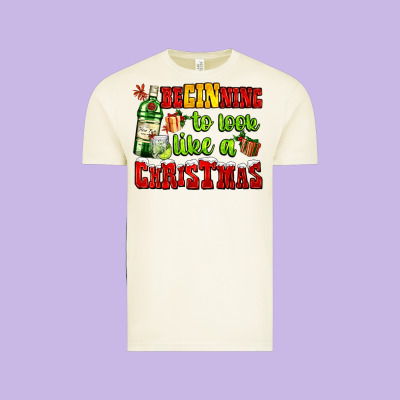 Beginning To Look Like A Christmas With Gin And Gifts Vintage Tee Designed By Adodesignshop