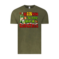 Vintage Olive beginning to look like a christmas with gin and gifts Vintage Tee - AdoDesignShop