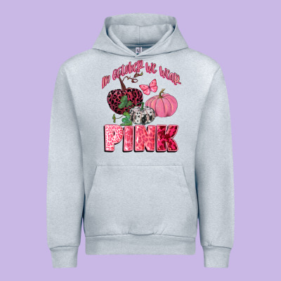 In October We Wear Pink Urban Hoodie Designed By Cowgirlartshop