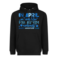 Black in april we wear blue for autism awareness Heavyweight Hoodie - Artiststas