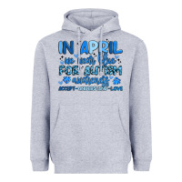 Heather Grey in april we wear blue for autism awareness Heavyweight Hoodie - Artiststas