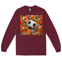Burgundy soccer aztec glitter tumbler Long Sleeve Tee - Jasminsmagicworld