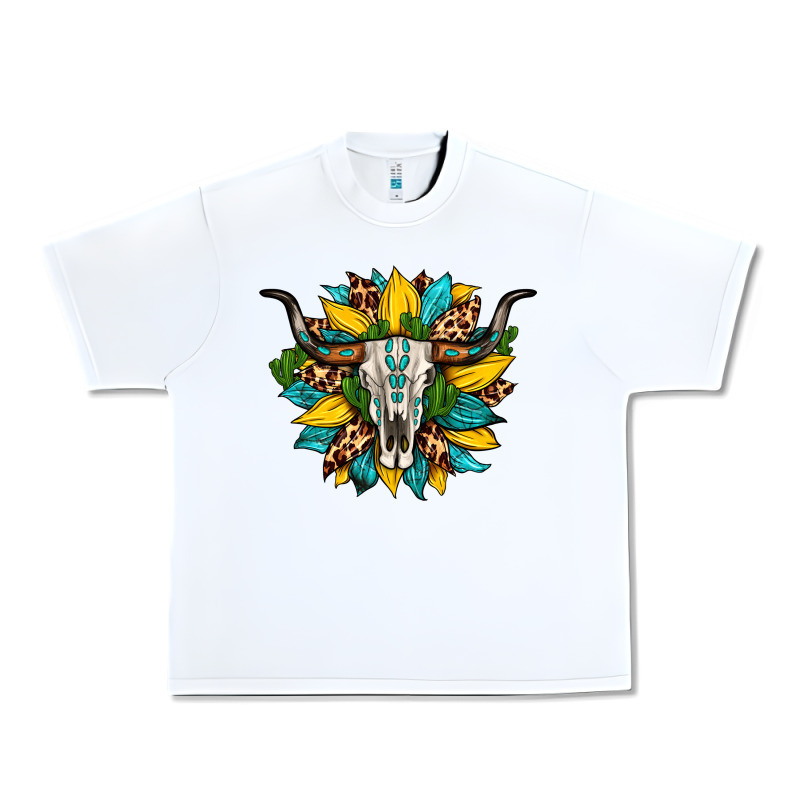 Bull Skull Gemstone Cactus Leopard Sunflower Urban Heavy Tee by Artiststas | Teevron