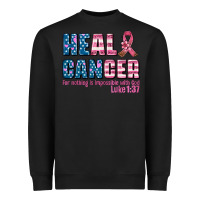 Black heal cancer with cancer ribbon Heavyweight Sweatshirt - AdoDesignShop