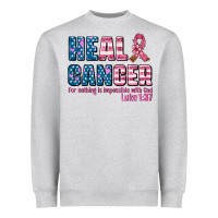 Heather Grey heal cancer with cancer ribbon Heavyweight Sweatshirt - AdoDesignShop
