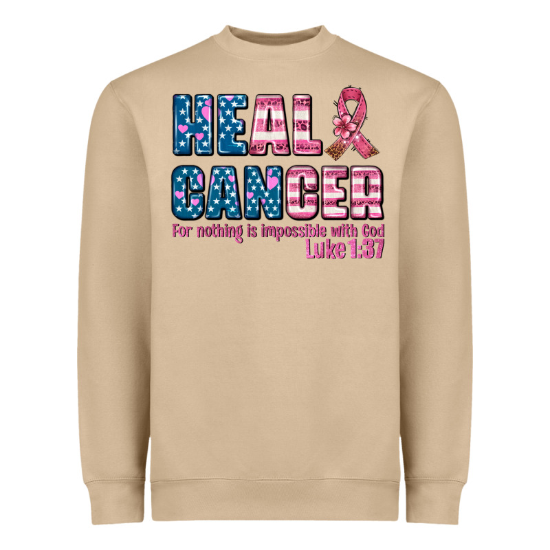 Heal Cancer With Cancer Ribbon Heavyweight Sweatshirt by AdoDesignShop | Teevron