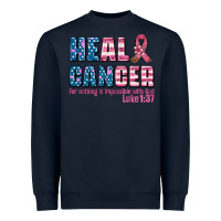 Navy heal cancer with cancer ribbon Heavyweight Sweatshirt - AdoDesignShop