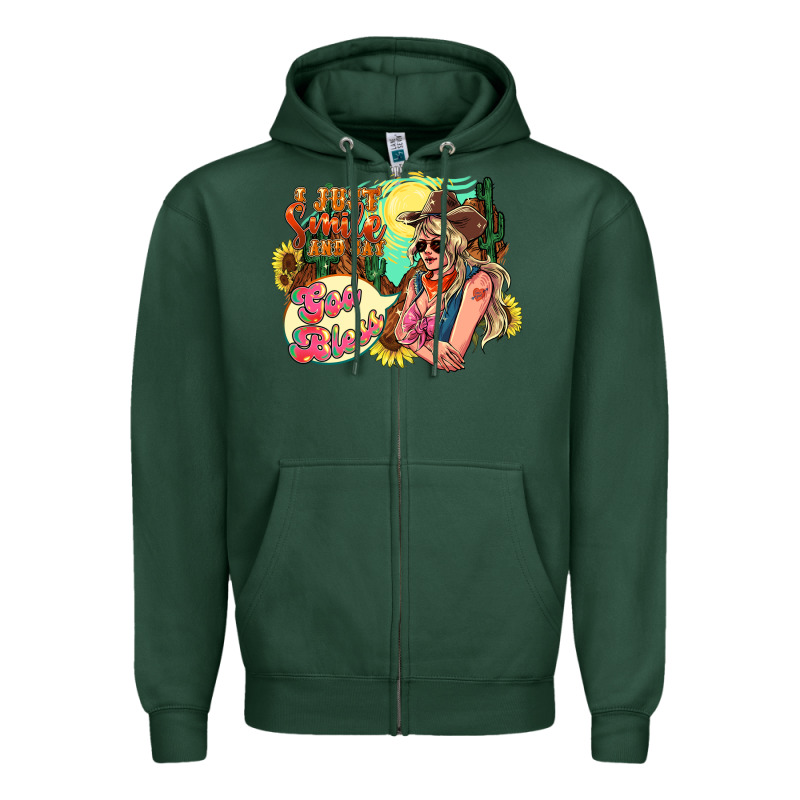 I Just Smile And Say God Bless Zipper Hoodie by NancyCooperArtShop | Teevron