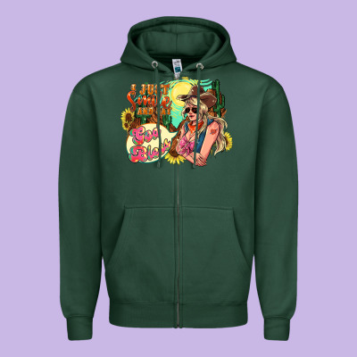 I Just Smile And Say God Bless Zipper Hoodie Designed By Nancycooperartshop