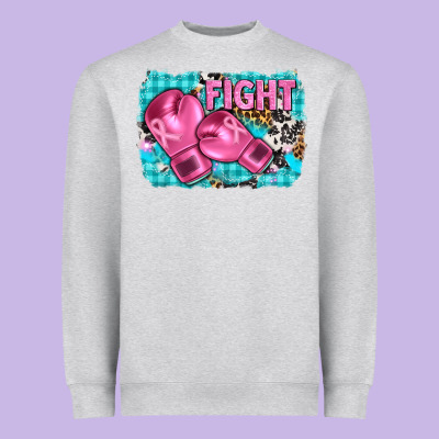 Fight With Boxing Gloves And Cancer Ribbon Heavyweight Sweatshirt Designed By Adodesignshop