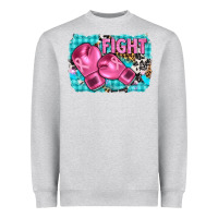 Heather Grey fight with boxing gloves and cancer ribbon Heavyweight Sweatshirt - AdoDesignShop