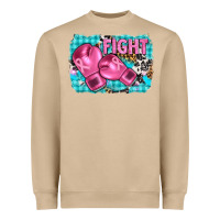 Mushroom fight with boxing gloves and cancer ribbon Heavyweight Sweatshirt - AdoDesignShop