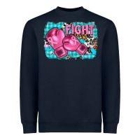Navy fight with boxing gloves and cancer ribbon Heavyweight Sweatshirt - AdoDesignShop