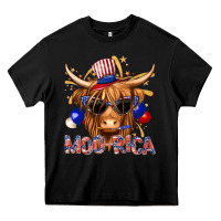 Black moorica with cow billie wilder Heavy Core Tee - texasbilliewilder