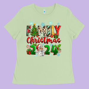 Family Christmas 2024 Ladies Tee Designed By Zillion Design Studio