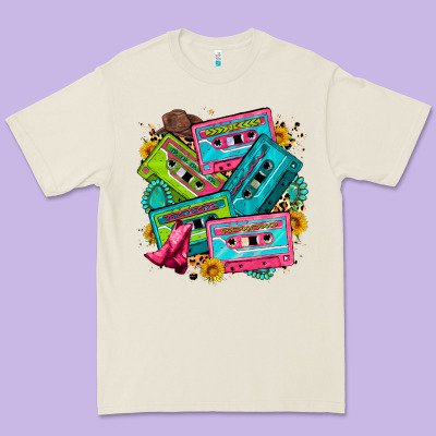 90's Country Cassette Tapes Premium Tee Designed By Zillion Design Studio