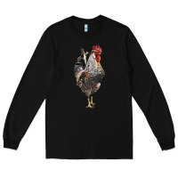 Black cream legbar rooster Long Sleeve Tee - LillyAllenDesigns
