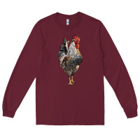Burgundy cream legbar rooster Long Sleeve Tee - LillyAllenDesigns