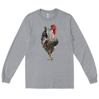Heather Grey cream legbar rooster Long Sleeve Tee - LillyAllenDesigns