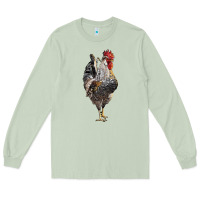 Matcha cream legbar rooster Long Sleeve Tee - LillyAllenDesigns