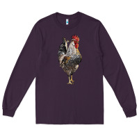 Plum cream legbar rooster Long Sleeve Tee - LillyAllenDesigns