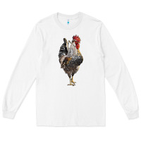 White cream legbar rooster Long Sleeve Tee - LillyAllenDesigns