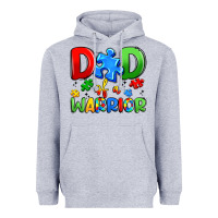 Heather Grey dad of a warrior Heavyweight Hoodie - Artiststas
