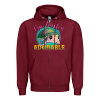 Burgundy im turtley adorable Zipper Hoodie - NancyCooperArtShop