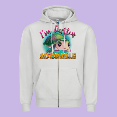 Im Turtley Adorable Zipper Hoodie Designed By Nancycooperartshop