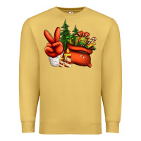 Antique Gold christmas santa claus peace hand Premium Sweatshirt - Jasminsmagicworld