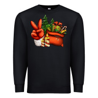 Black christmas santa claus peace hand Premium Sweatshirt - Jasminsmagicworld