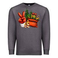 Charcoal Heather christmas santa claus peace hand Premium Sweatshirt - Jasminsmagicworld