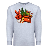 Heather Grey christmas santa claus peace hand Premium Sweatshirt - Jasminsmagicworld