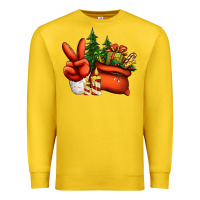 Lemon christmas santa claus peace hand Premium Sweatshirt - Jasminsmagicworld